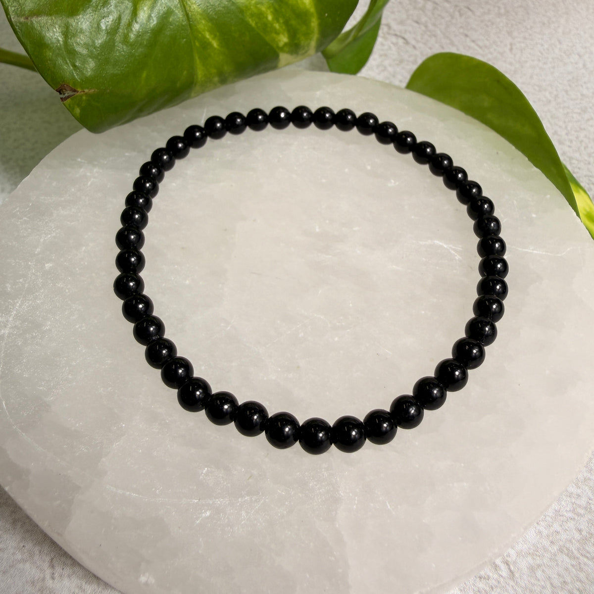 Black Obsidian bead bracelet 4mm
