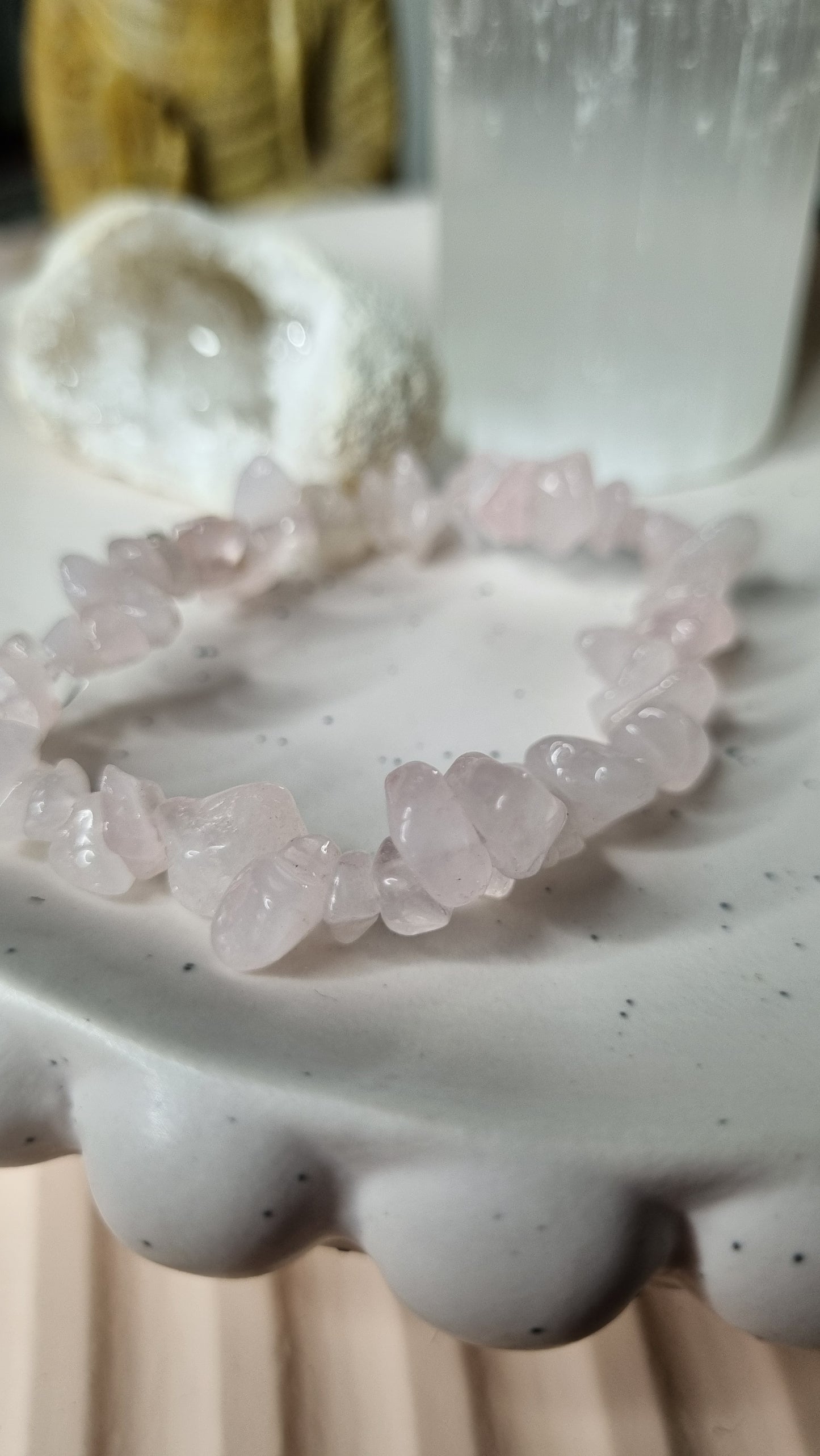 Rose Quartz Chip Bracelet