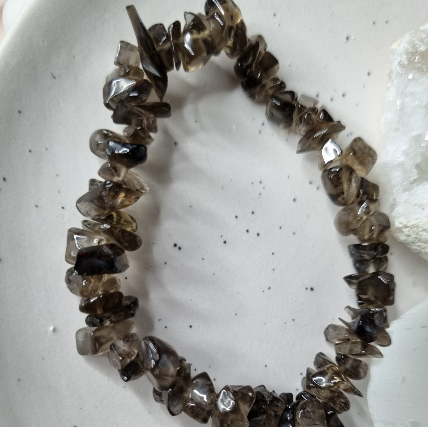Smoky Quartz chip bracelet