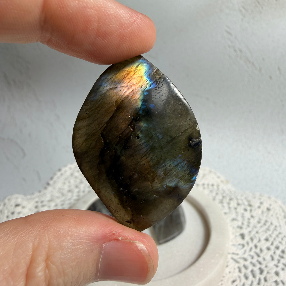 Labradorite Cabochon Leaves