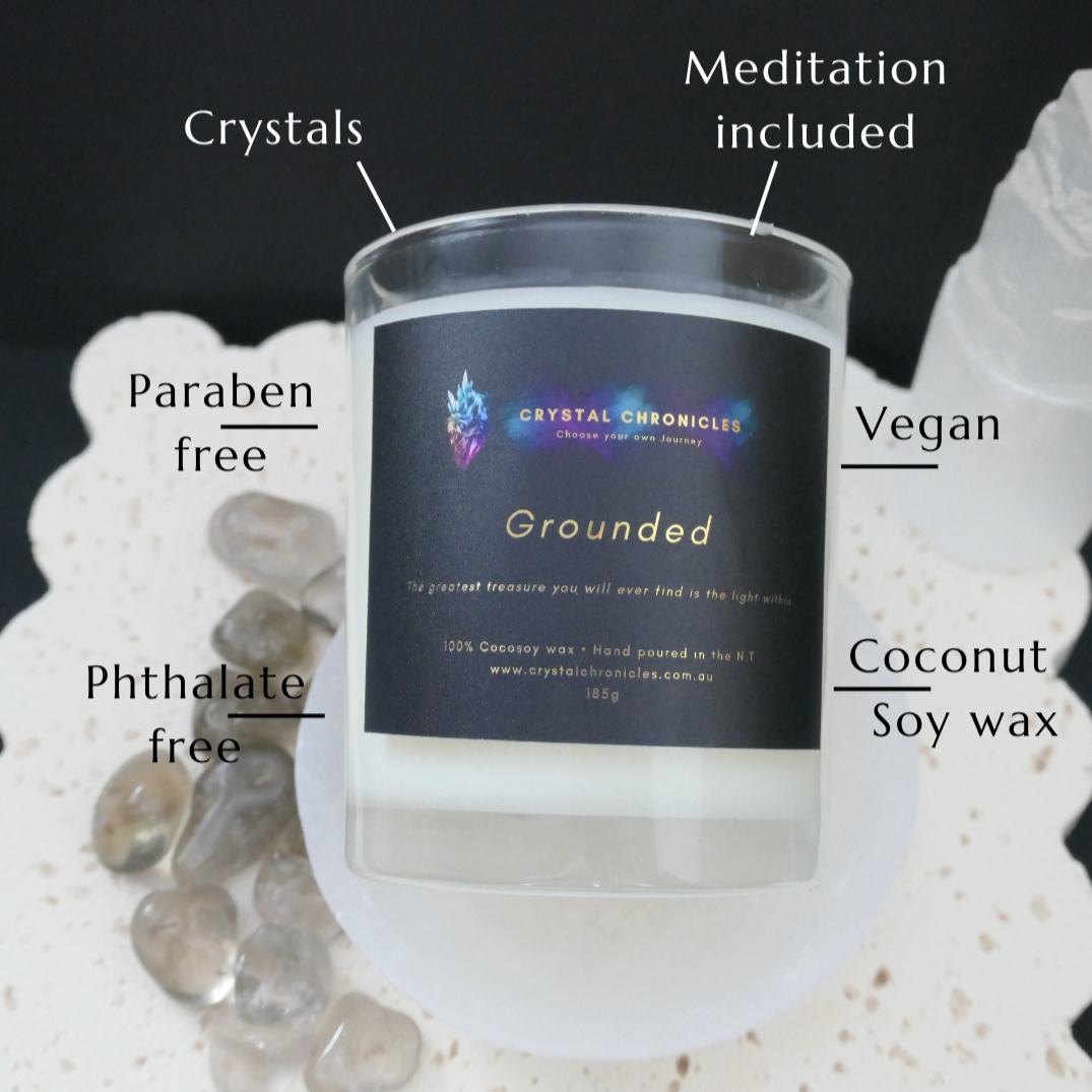 Grounded - Smoky Quartz Candle with Grounding Meditation