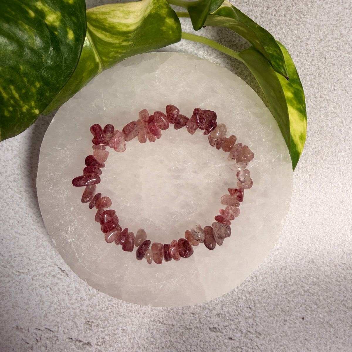 Strawberry Quartz Chip Bracelet