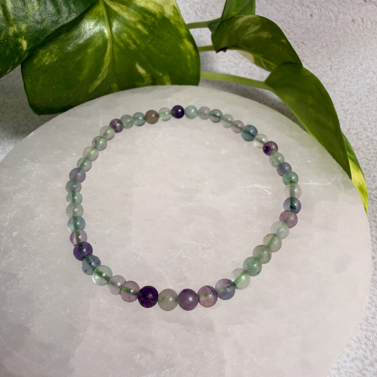Fluorite 4mm bead bracelet