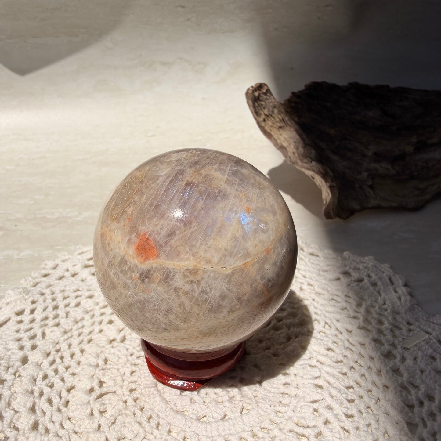 Peach Moonstone Sphere - 1
