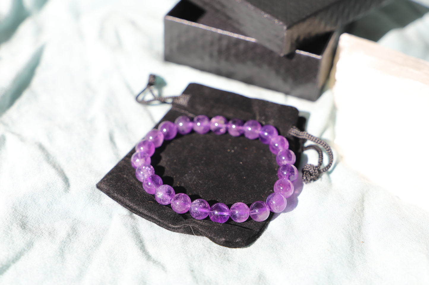 Amethyst Bead Bracelet 8 mm