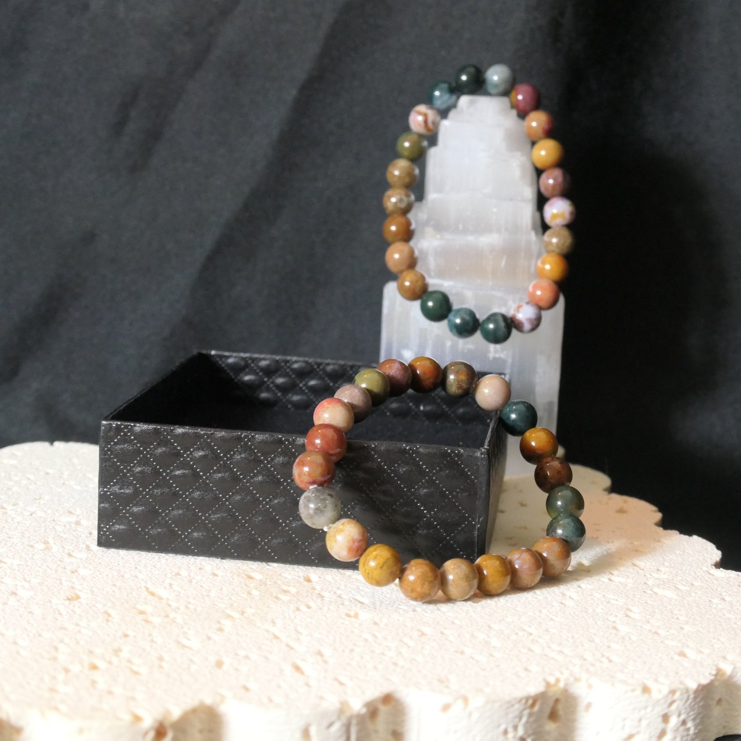 Ocean Jasper Bead Bracelet 8mm