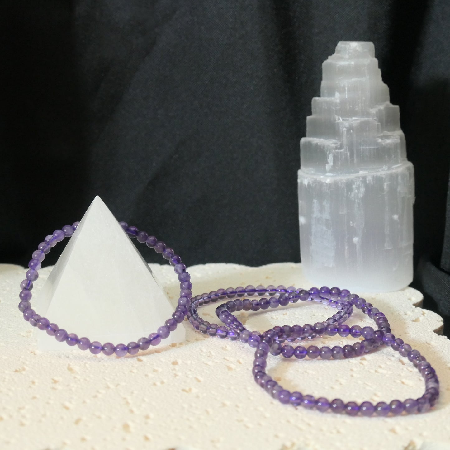 Amethyst Bead Bracelet 4mm