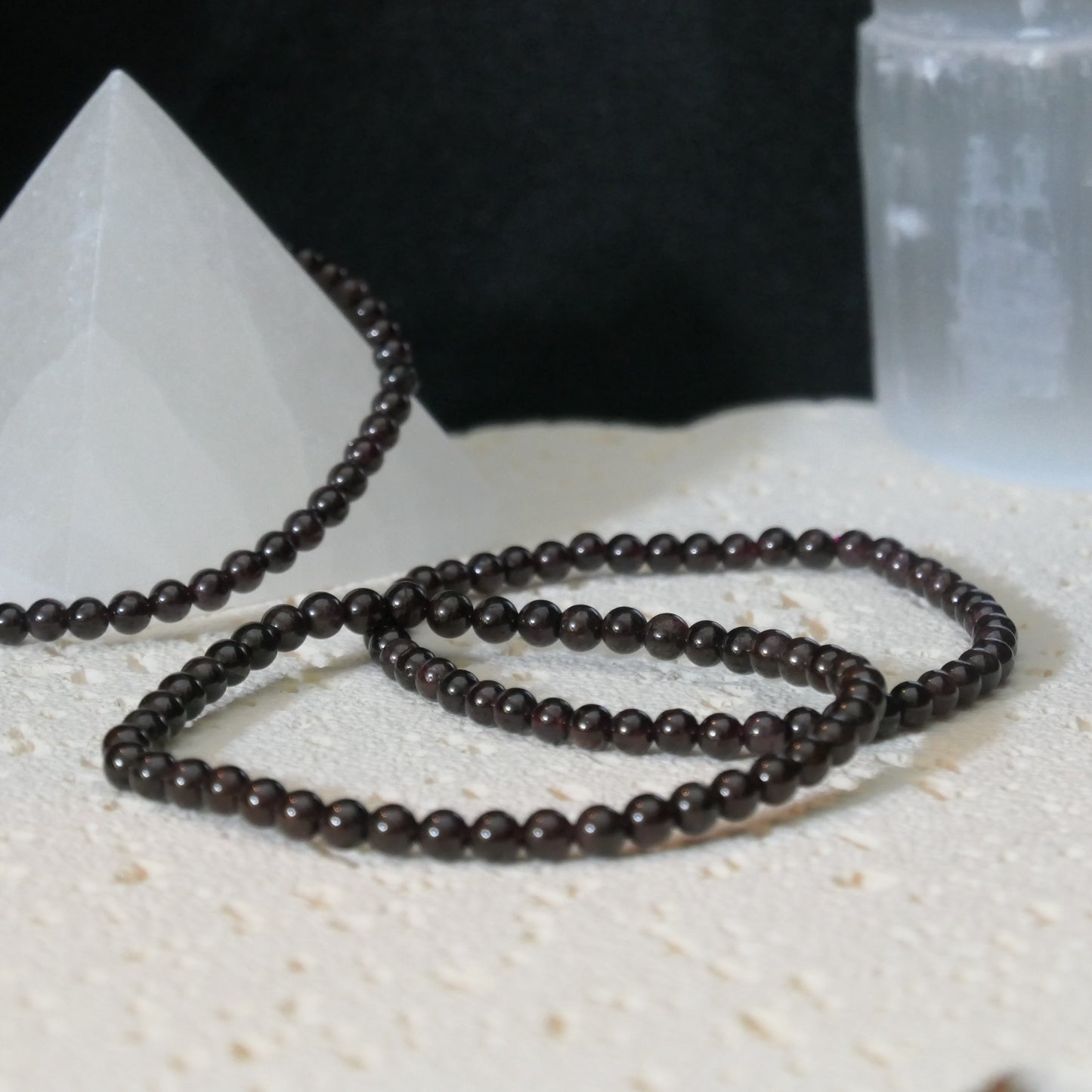 Garnet Bead Bracelet 4mm