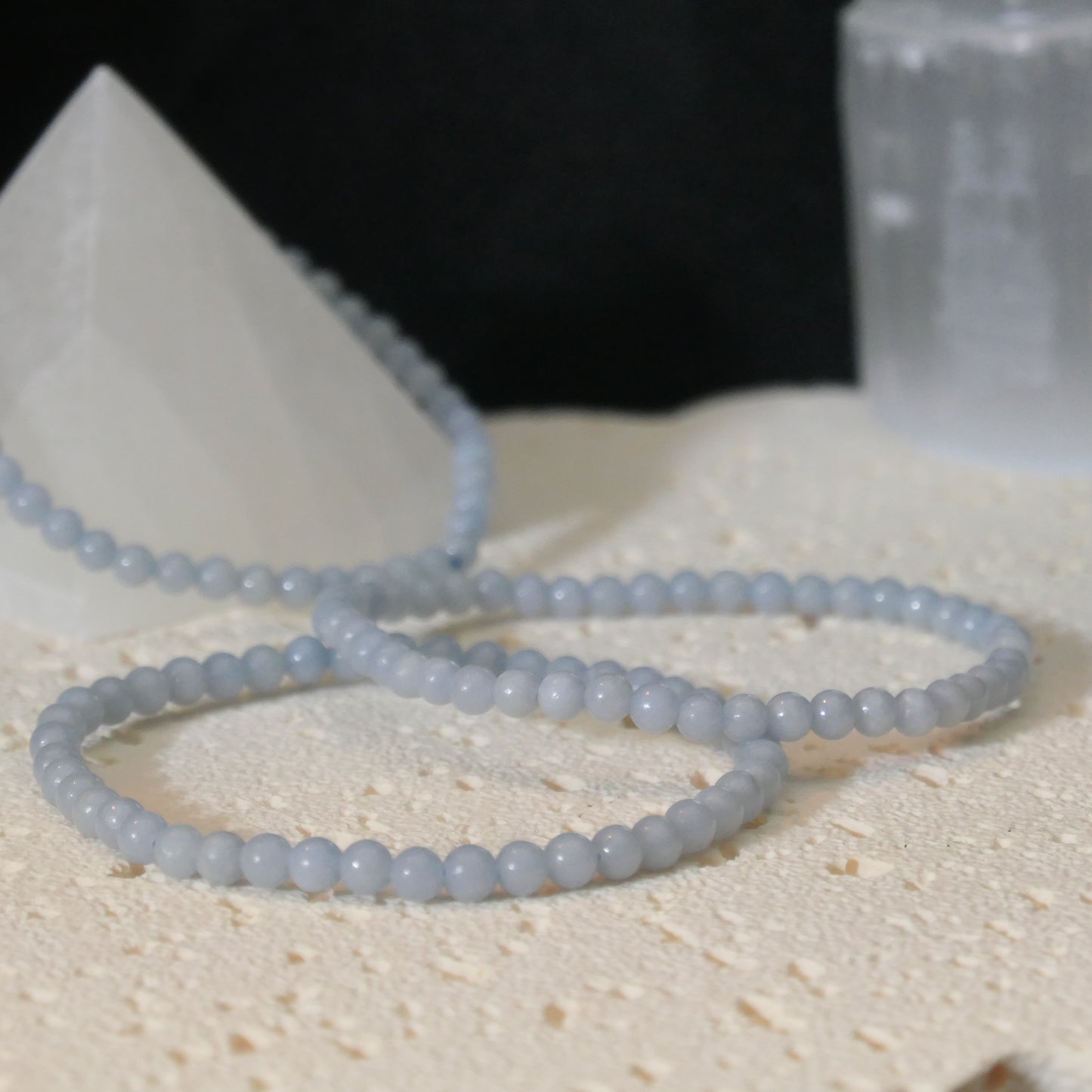 Angelite Bead Bracelet 4mm