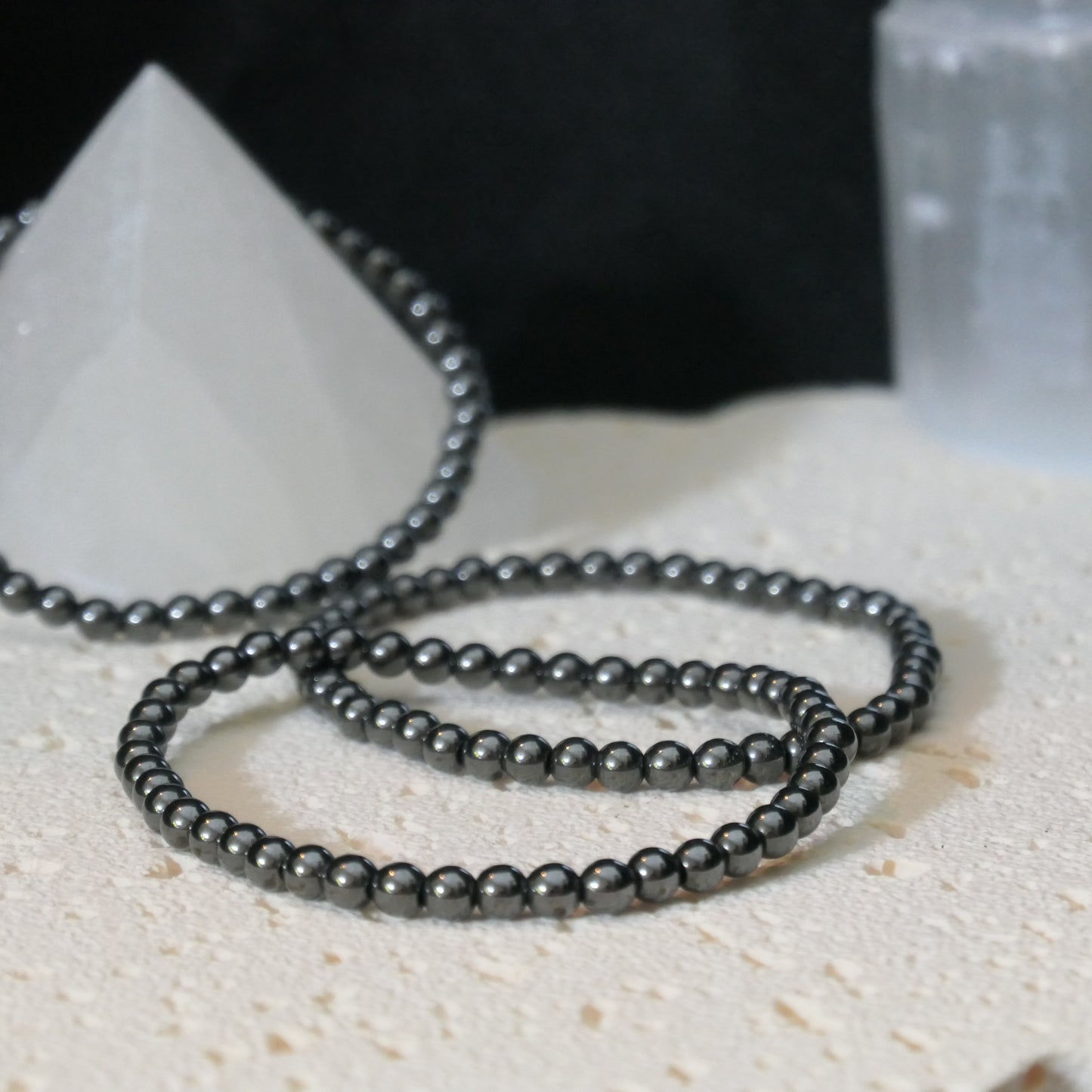 Hematite Bead Bracelet 4mm