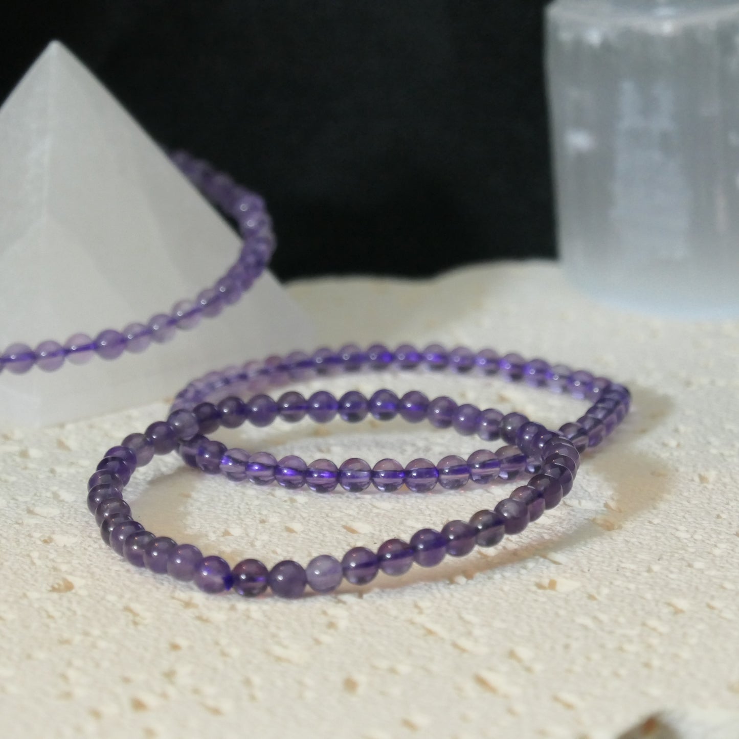 Amethyst Bead Bracelet 4mm