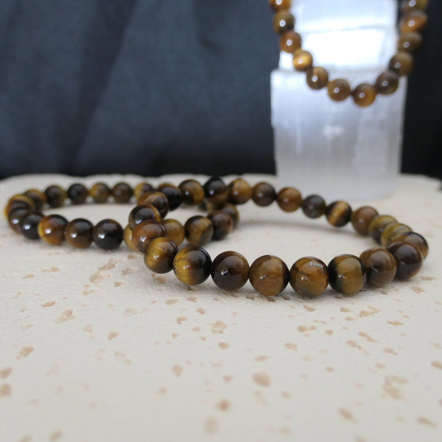 Gold Tigers Eye Beaded Bracelet 8mm