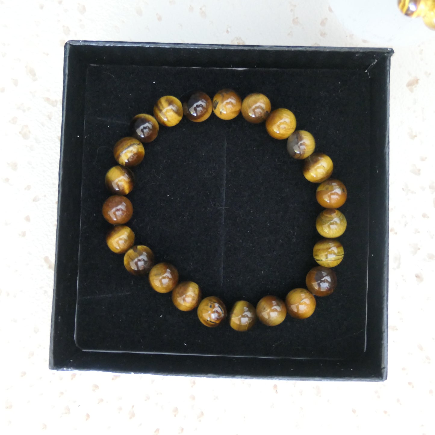 Gold Tigers Eye Beaded Bracelet 8mm