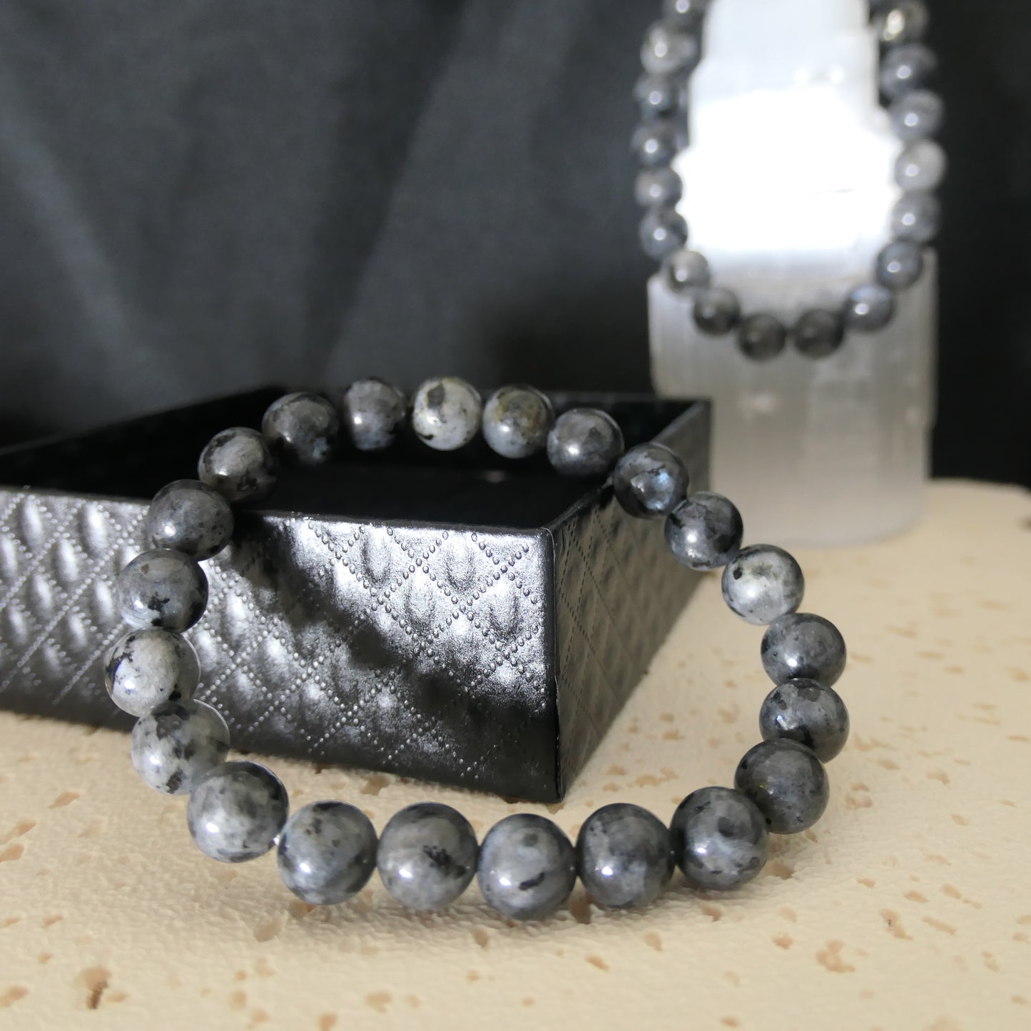 Larvikite Beaded Bracelet 8mm