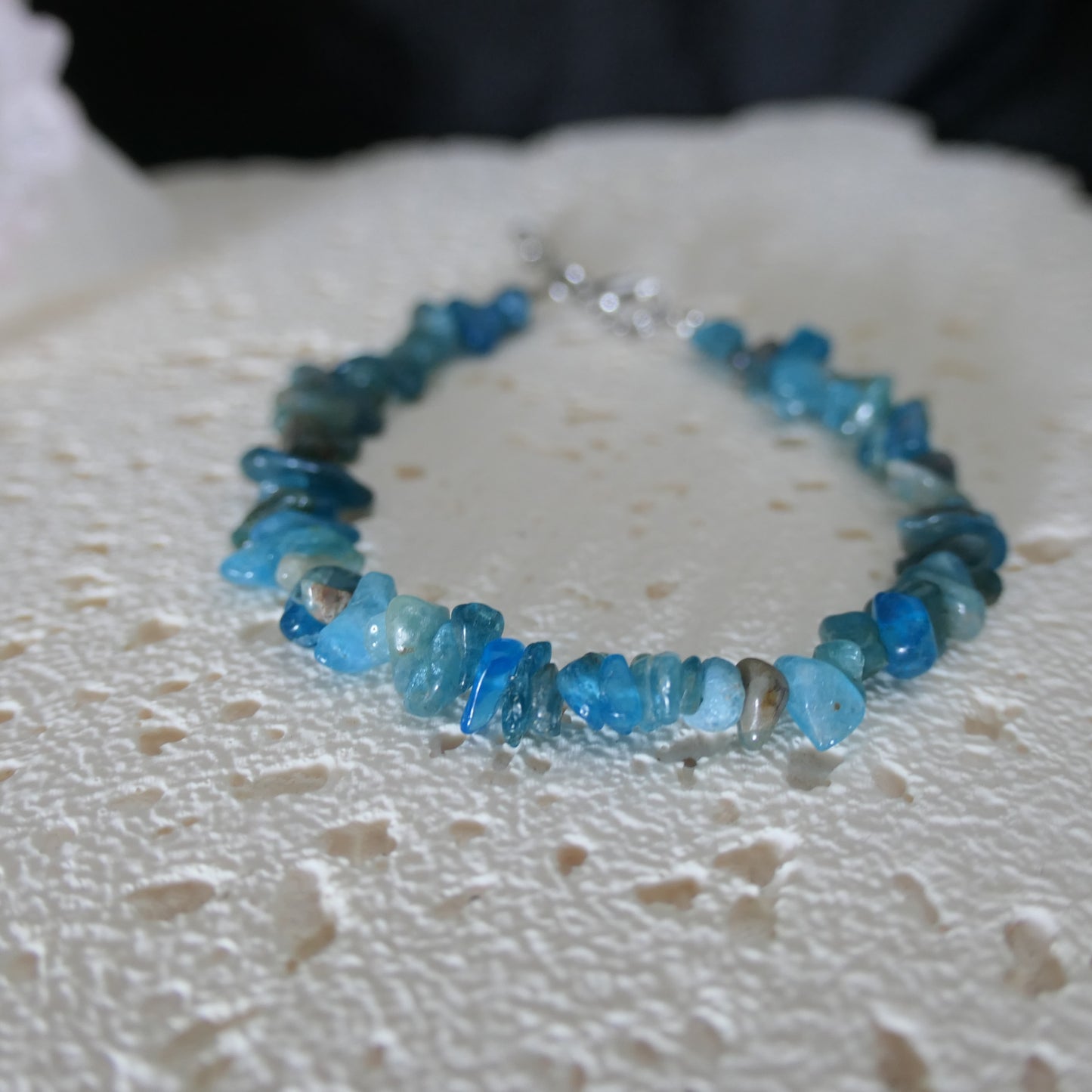 Blue Apatite Chip Bracelet - Adjustable
