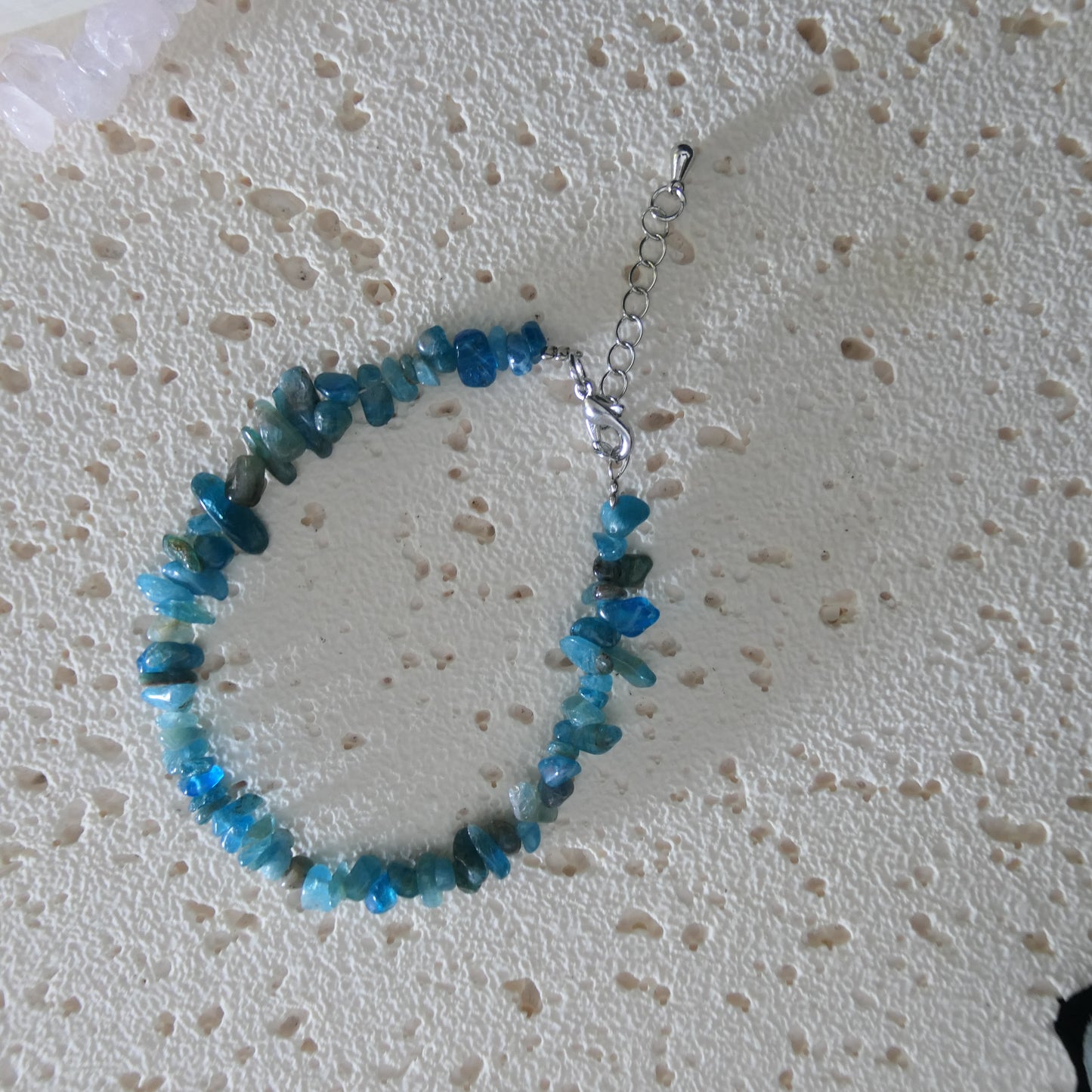 Blue Apatite Chip Bracelet - Adjustable