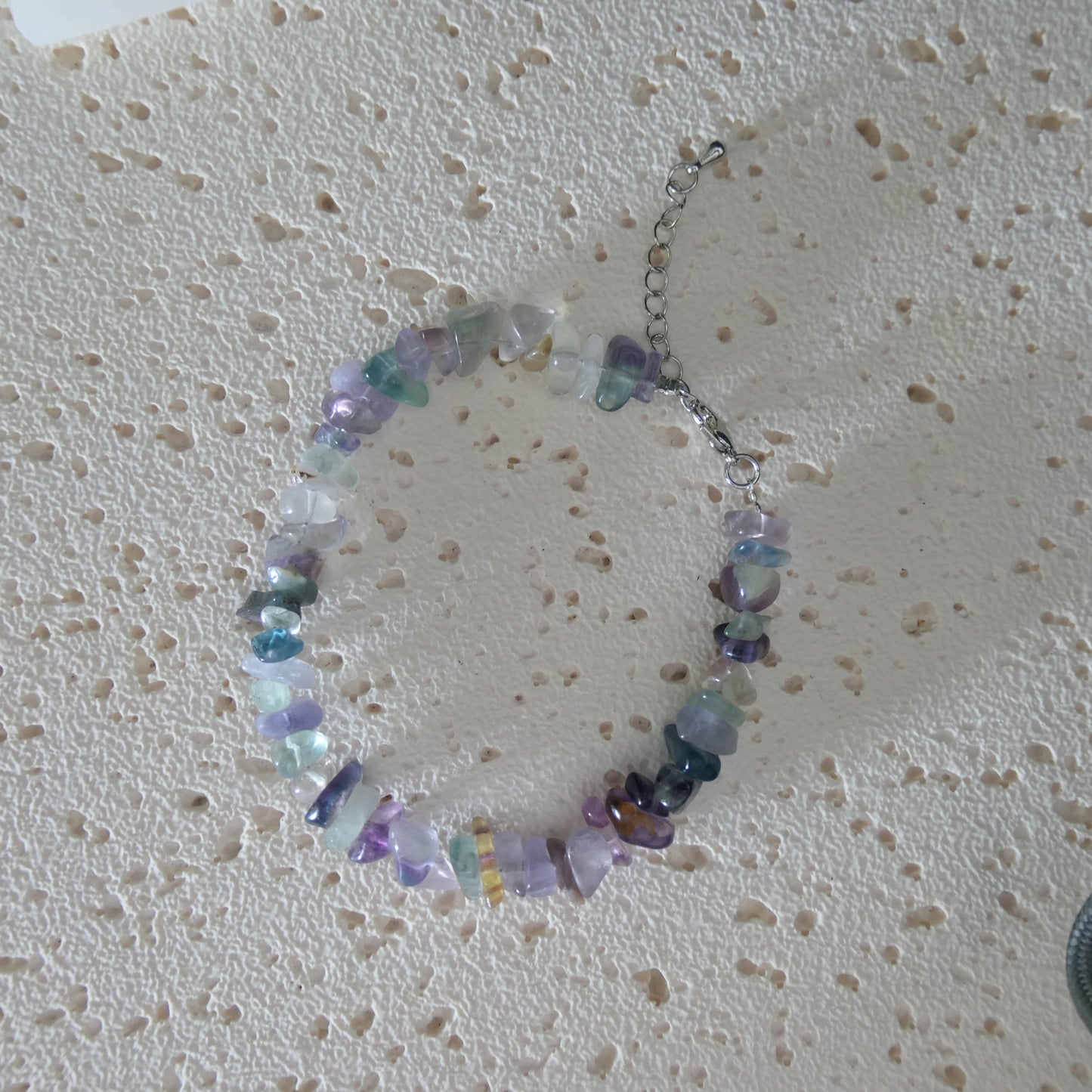 Rainbow Fluorite Chip Bracelet - Adjustable