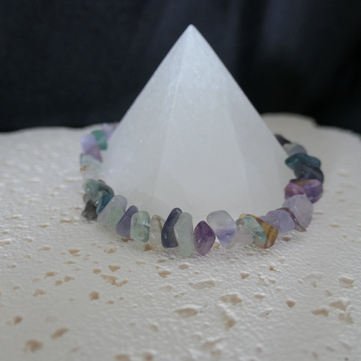 Rainbow Fluorite Chip Bracelet - Adjustable