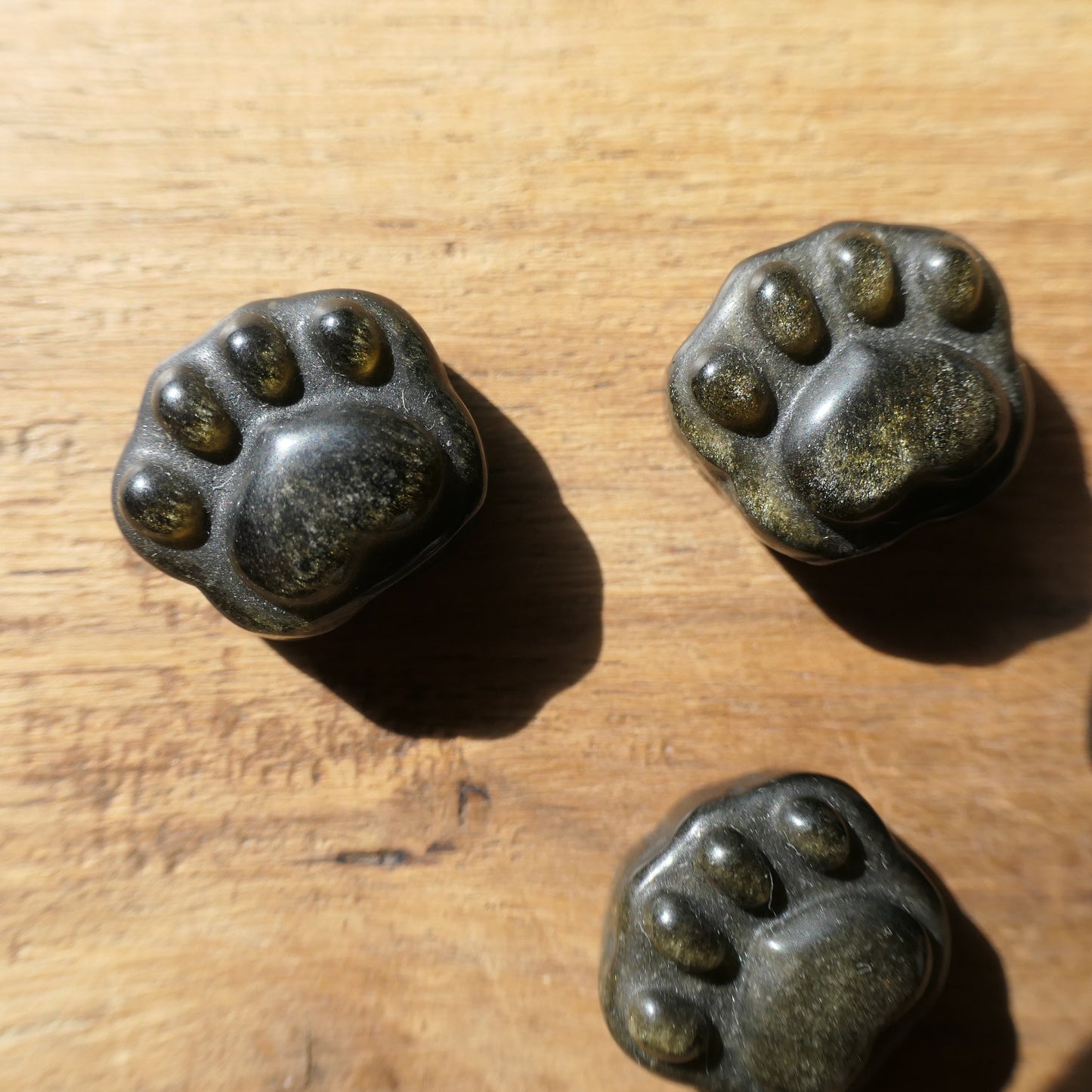 Gold Sheen Obsidian Paw Prints