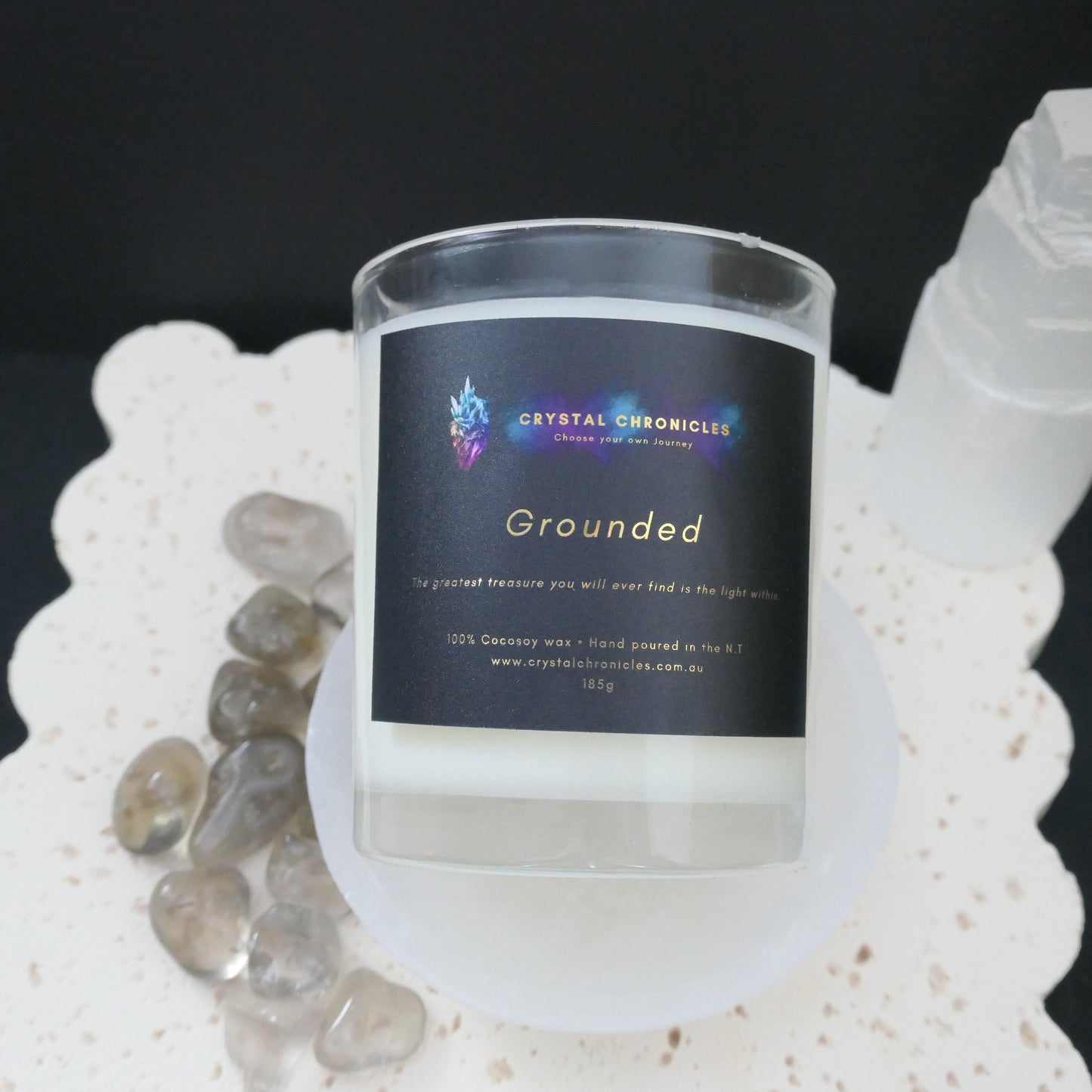 Grounded - Smoky Quartz Candle with Grounding Meditation
