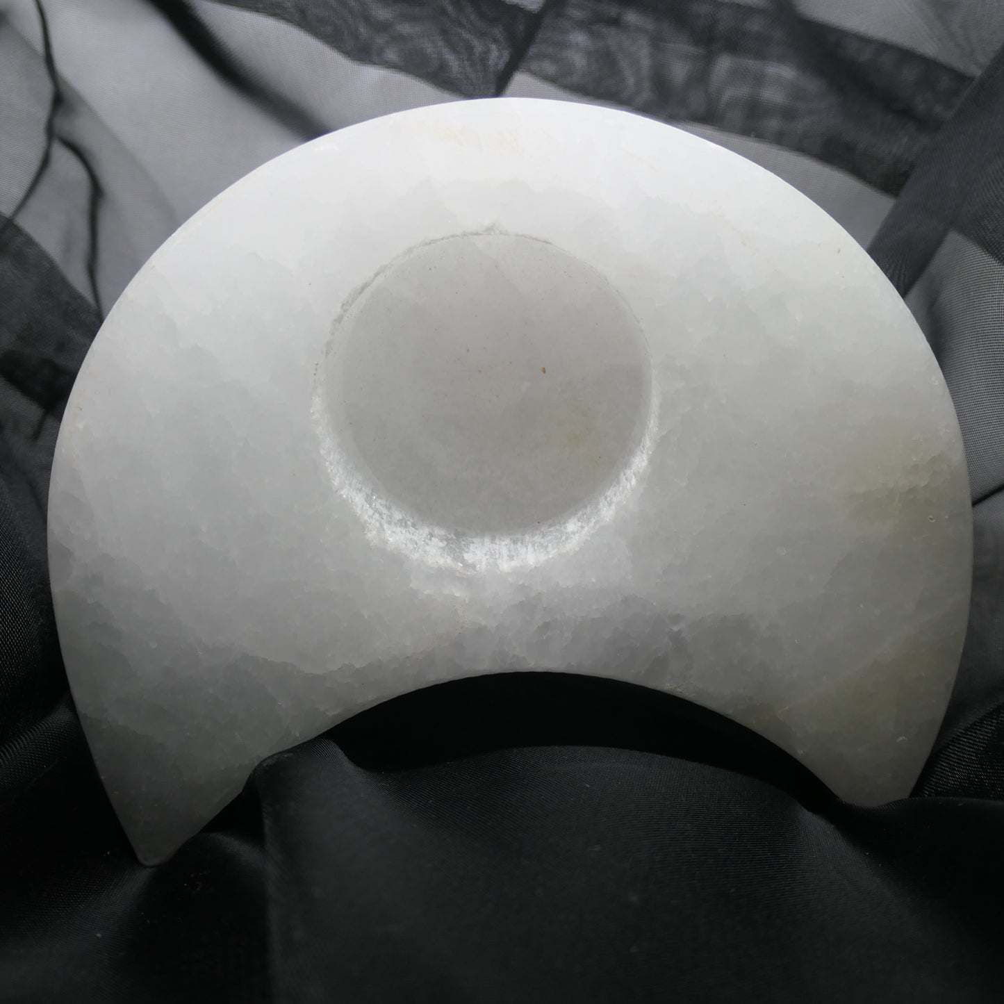 Selenite Moon tealigh candle / plant holder