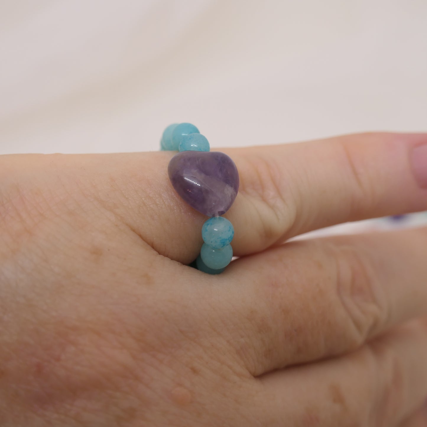 Crystal bead rings - elastic