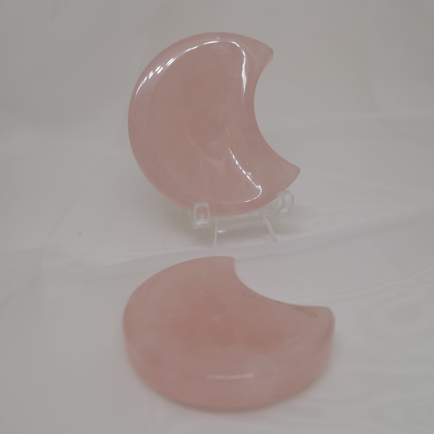 Rose quartz moon bowl