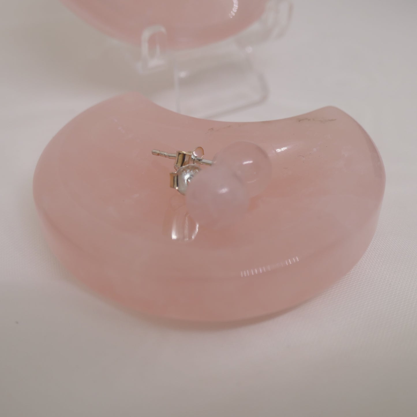 Rose quartz moon bowl