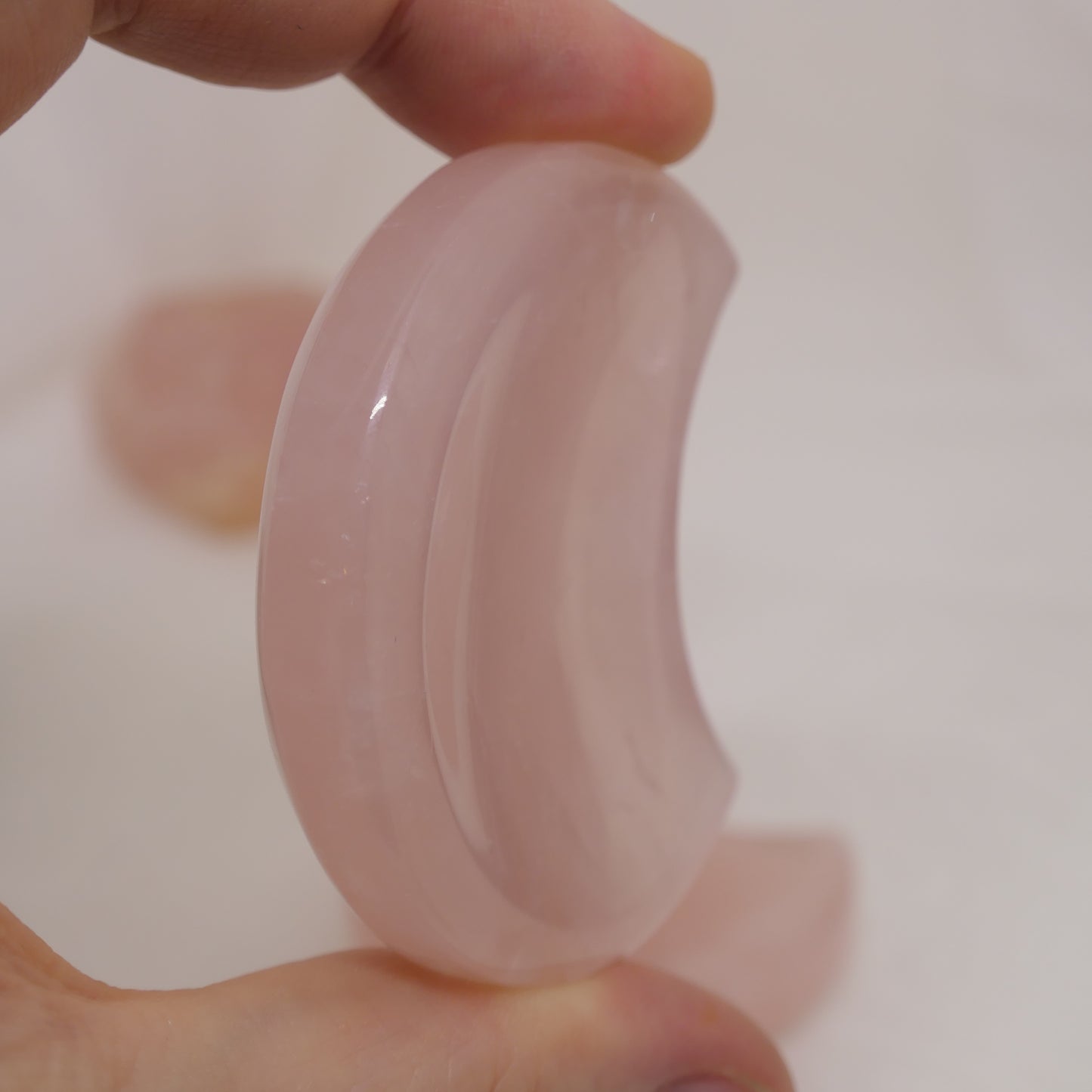 Rose quartz moon bowl