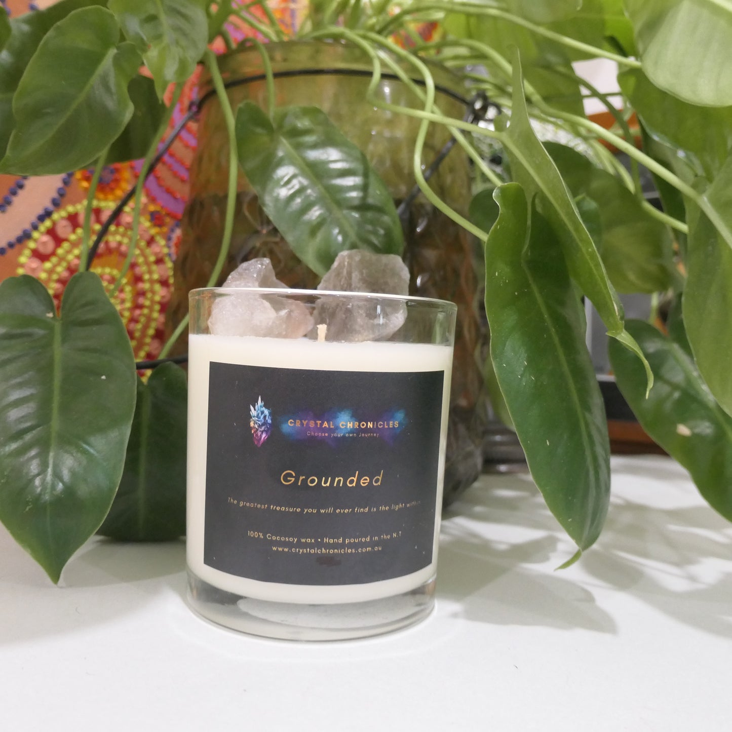 Grounded - Smoky Quartz Candle with Grounding Meditation