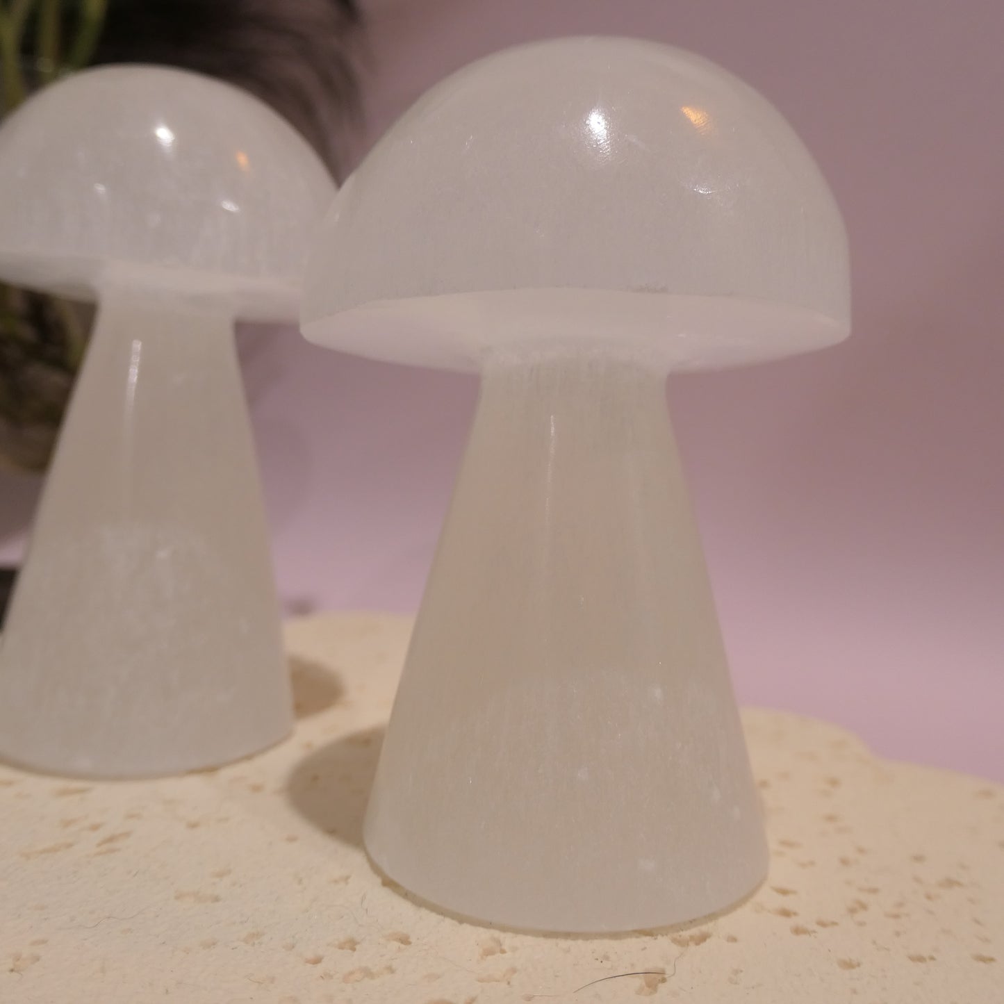 Selenite Mushroom Carving