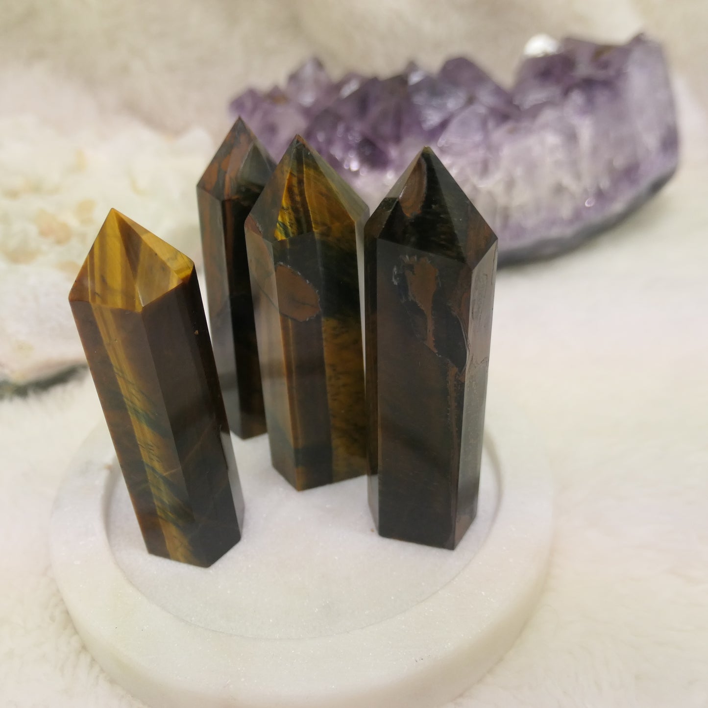 Tigers Eye Tower - Gold and Blue