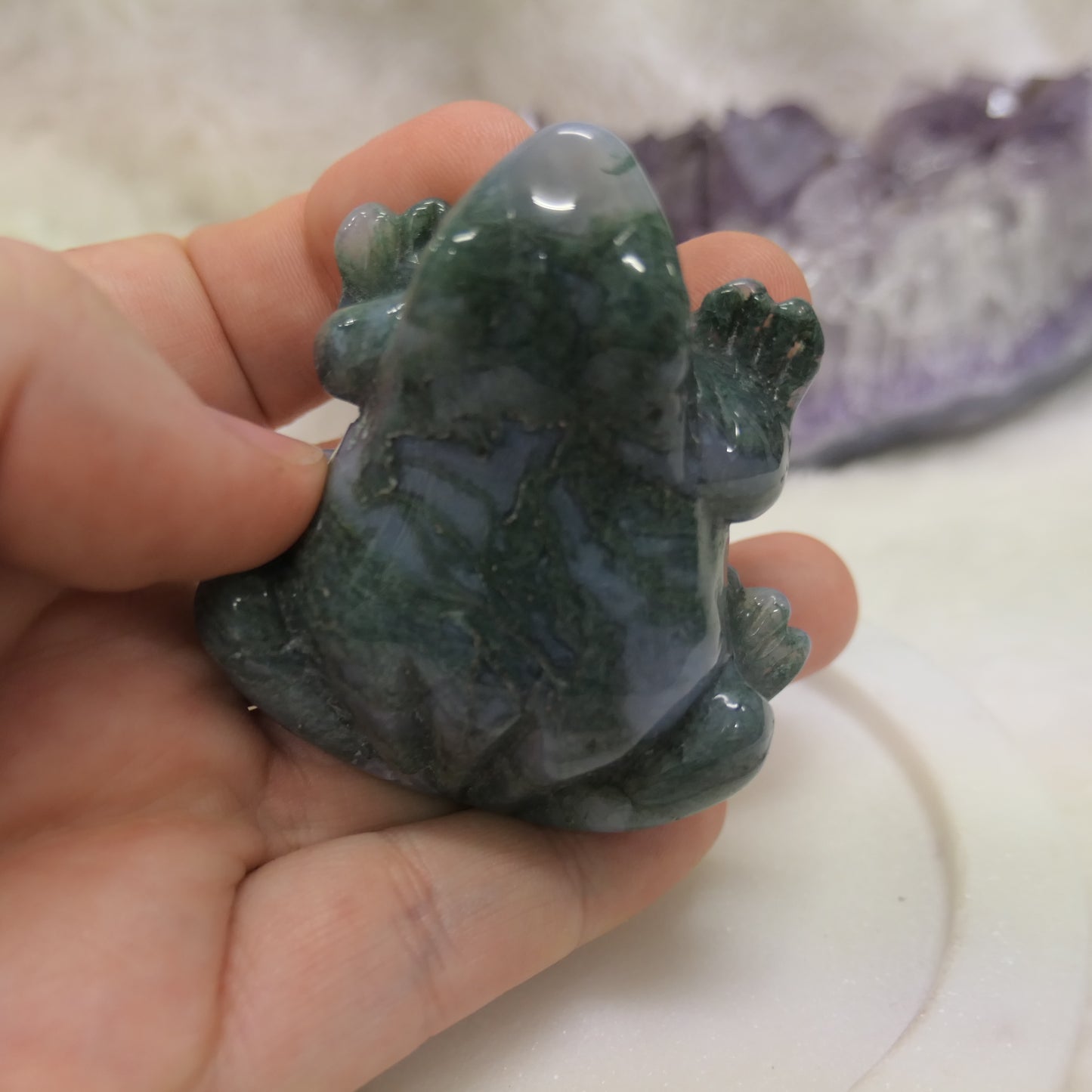 Moss Agate Frog