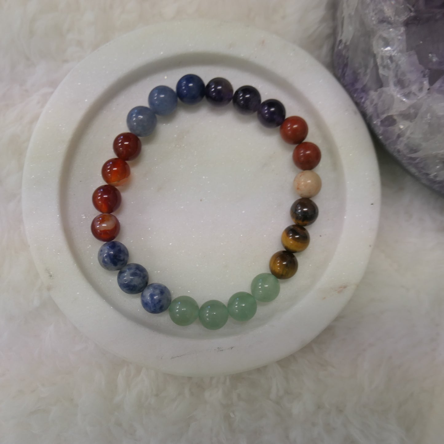 Chakra 8mm crystal bead bracelet
