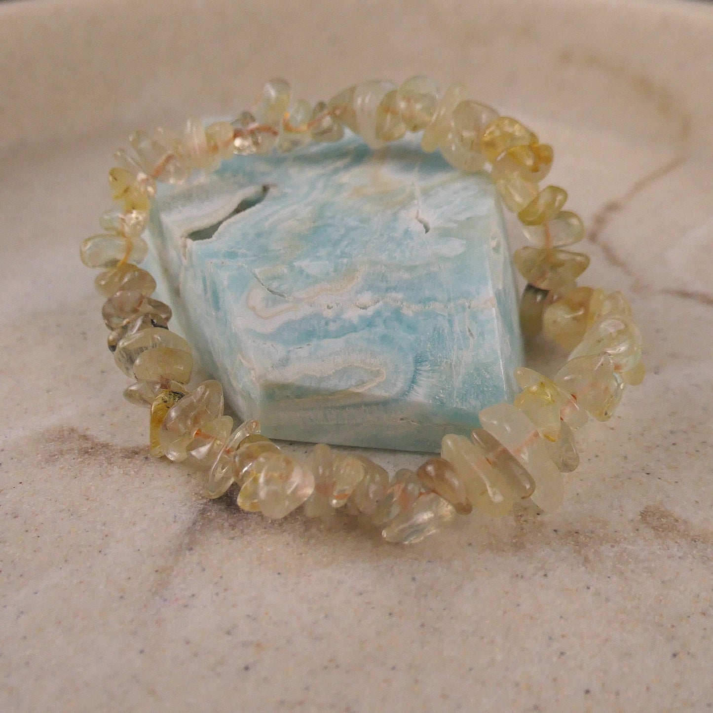 Golden Rutile Quartz Chip Bracelet