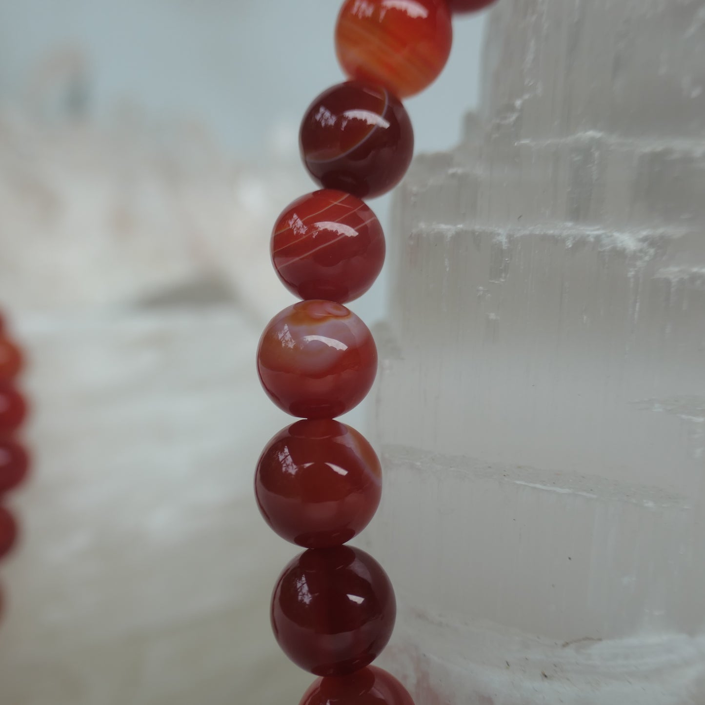 Carnelian Bead Bracelet 8 mm
