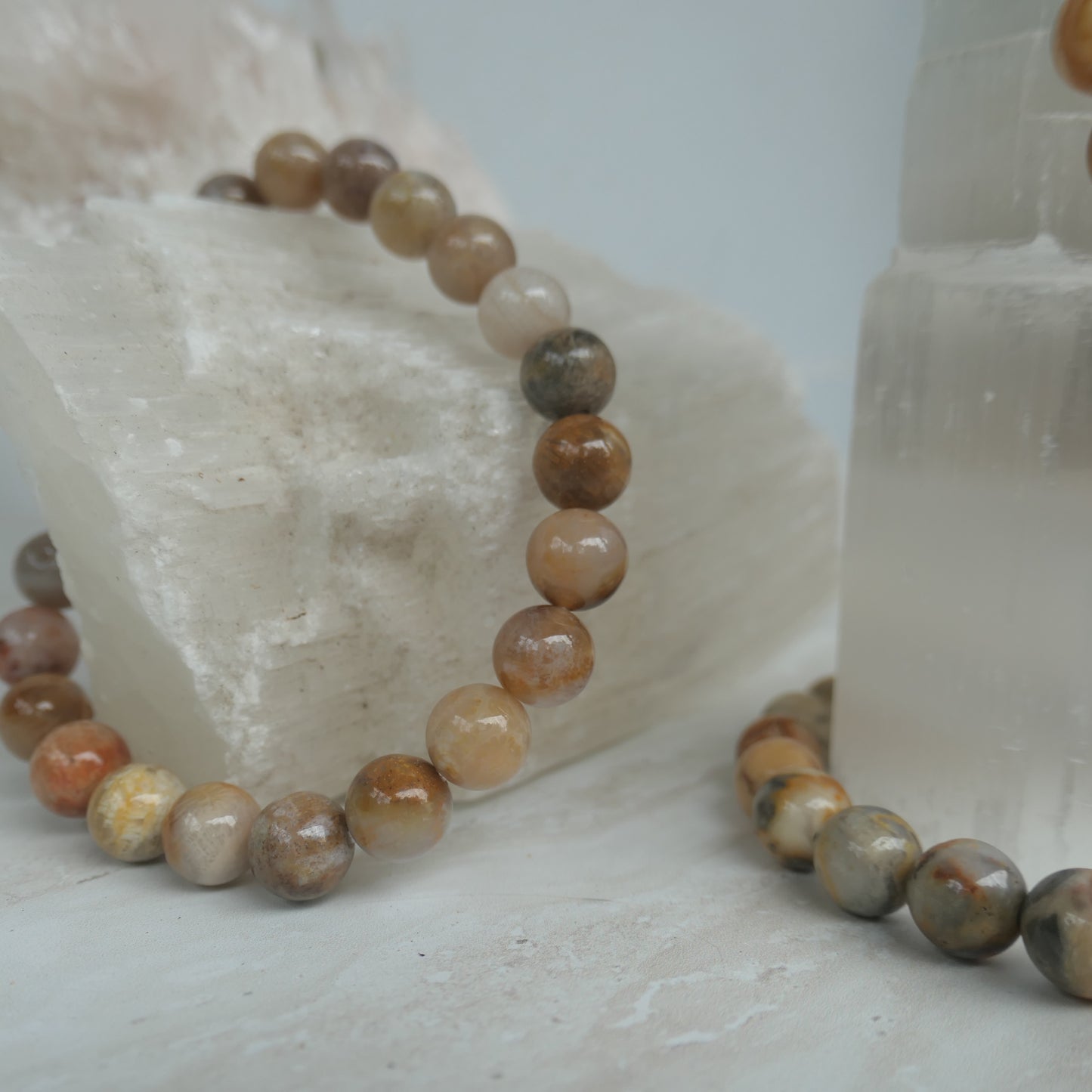 Crazy Lace Agate 8mm Bead Bracelet