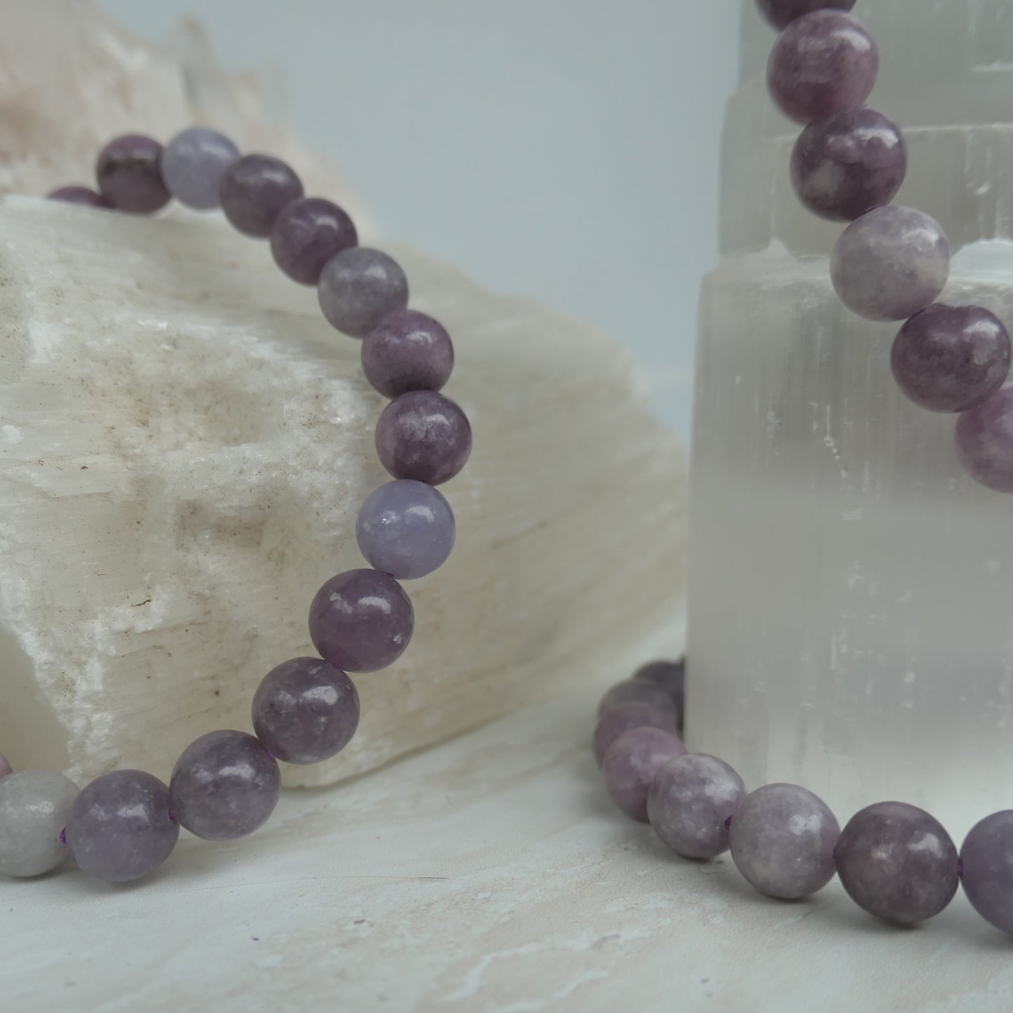Lepidolite Bead Bracelet 8mm