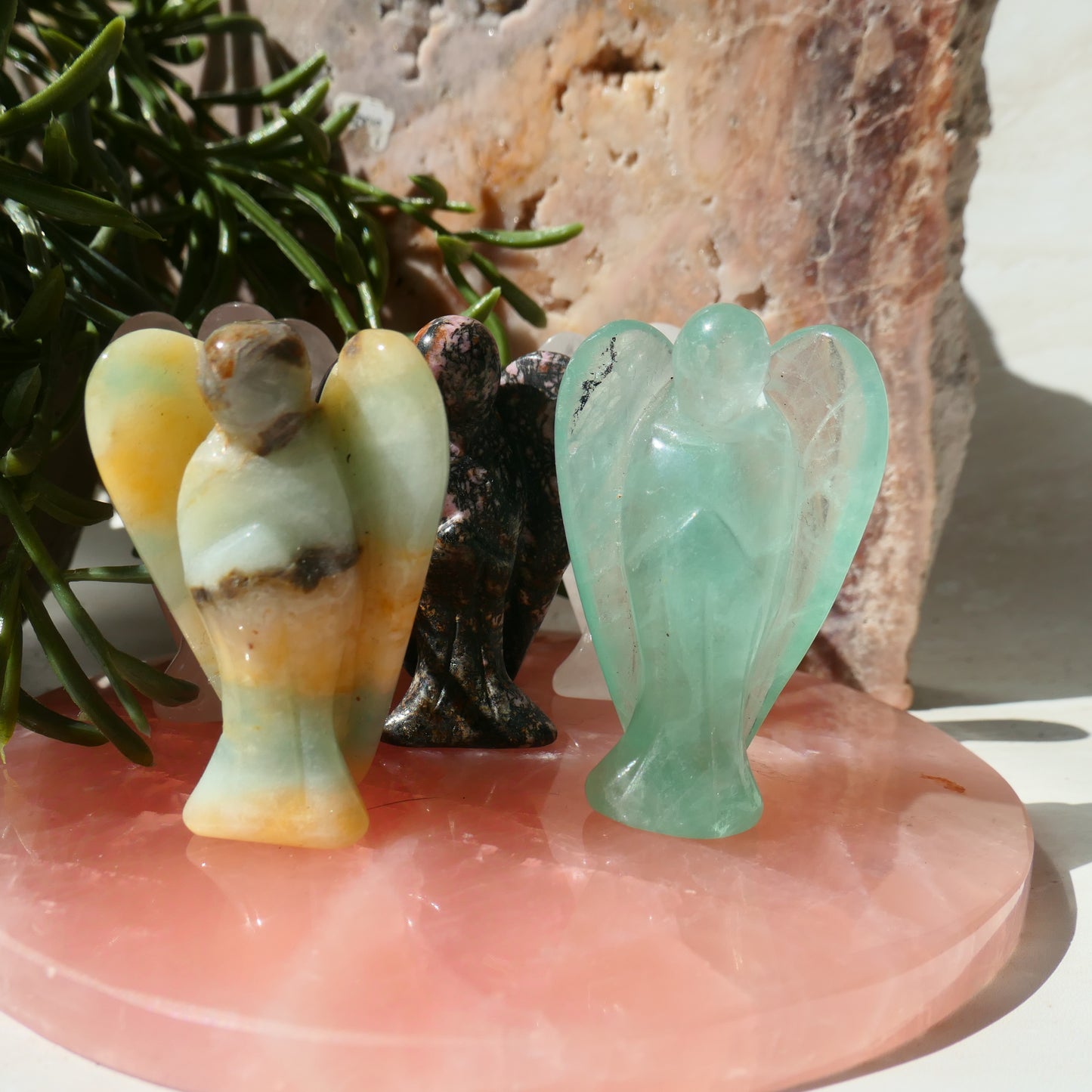 Blue Jasper Angel Carving
