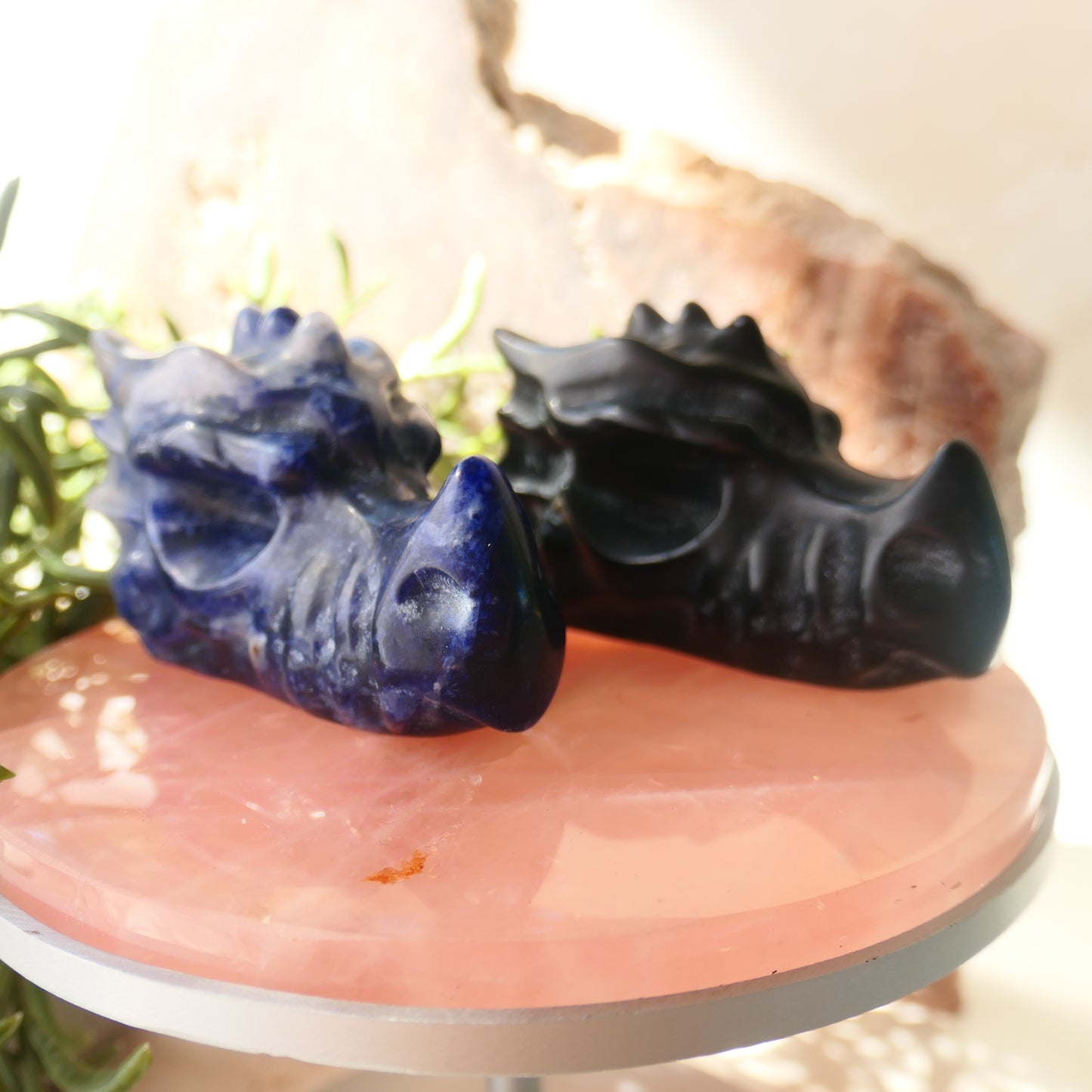 Black Obsidian Dragon Head Carving