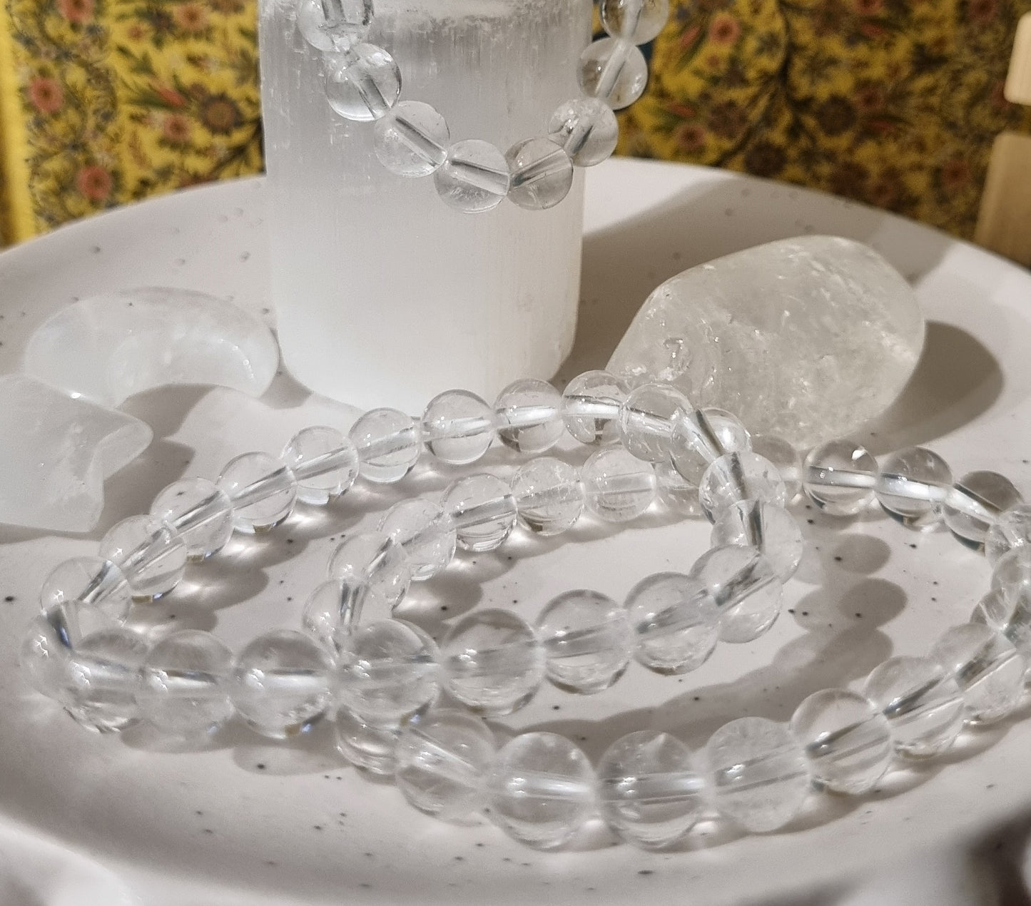 Clear Quartz bead bracelet 8mm