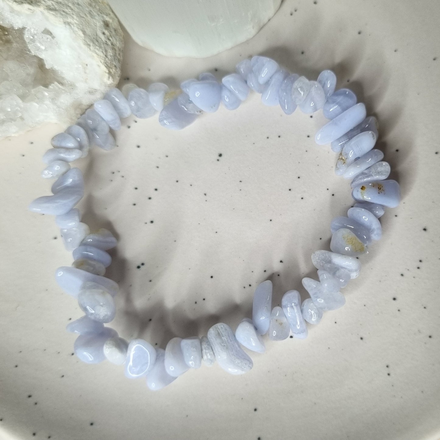 Blue Lace Agate chip bracelet