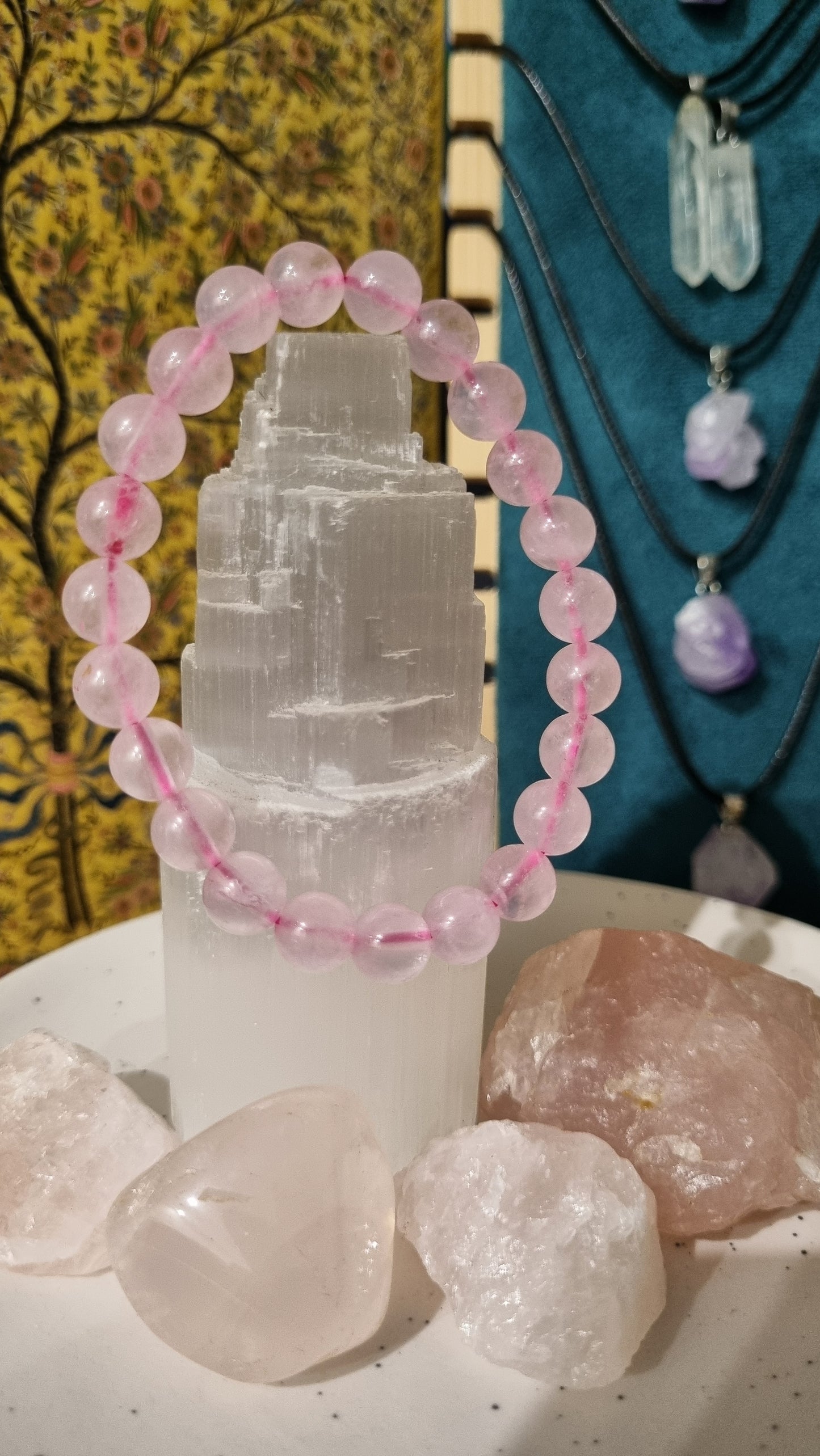 Rose Quartz bead bracelet 8mm