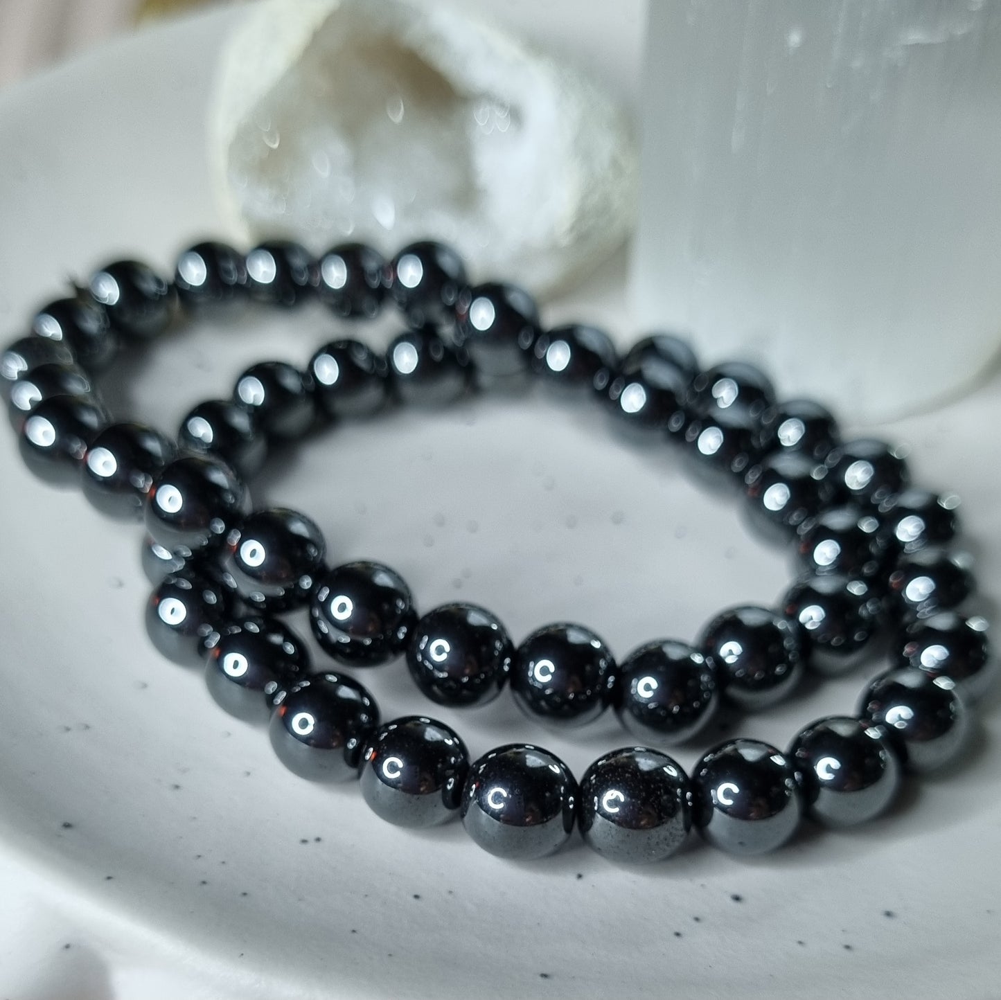 Hematite bead bracelet 8mm