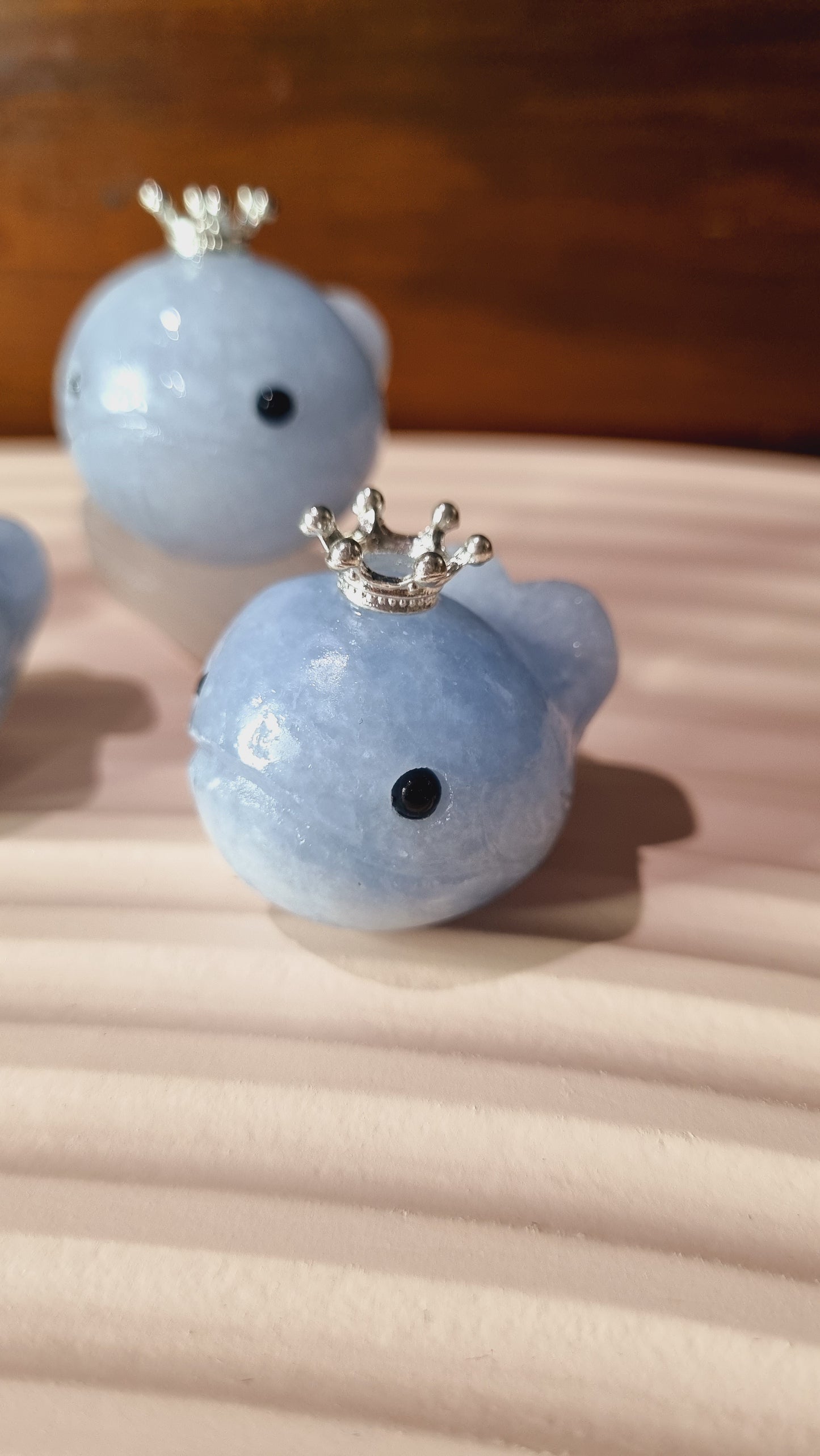 Blue Calcite Crowned Whales / Small Sphere Holders