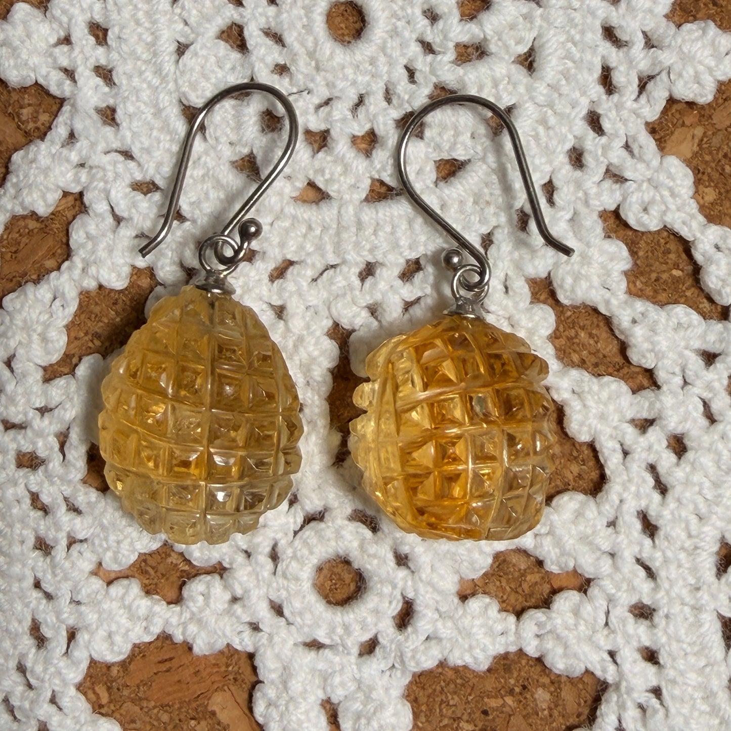 Citrine Pineapple Earrings (HTA)