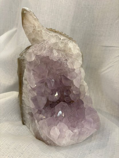 Amethyst Geode with Carved Lizard