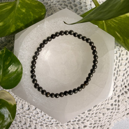 Pyrite Beaded Bracelet 4mm