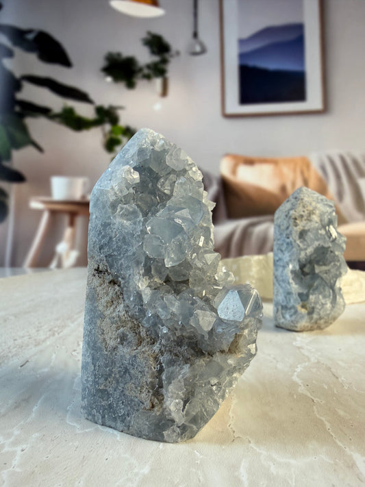 Celestite Raw Tower - small 1