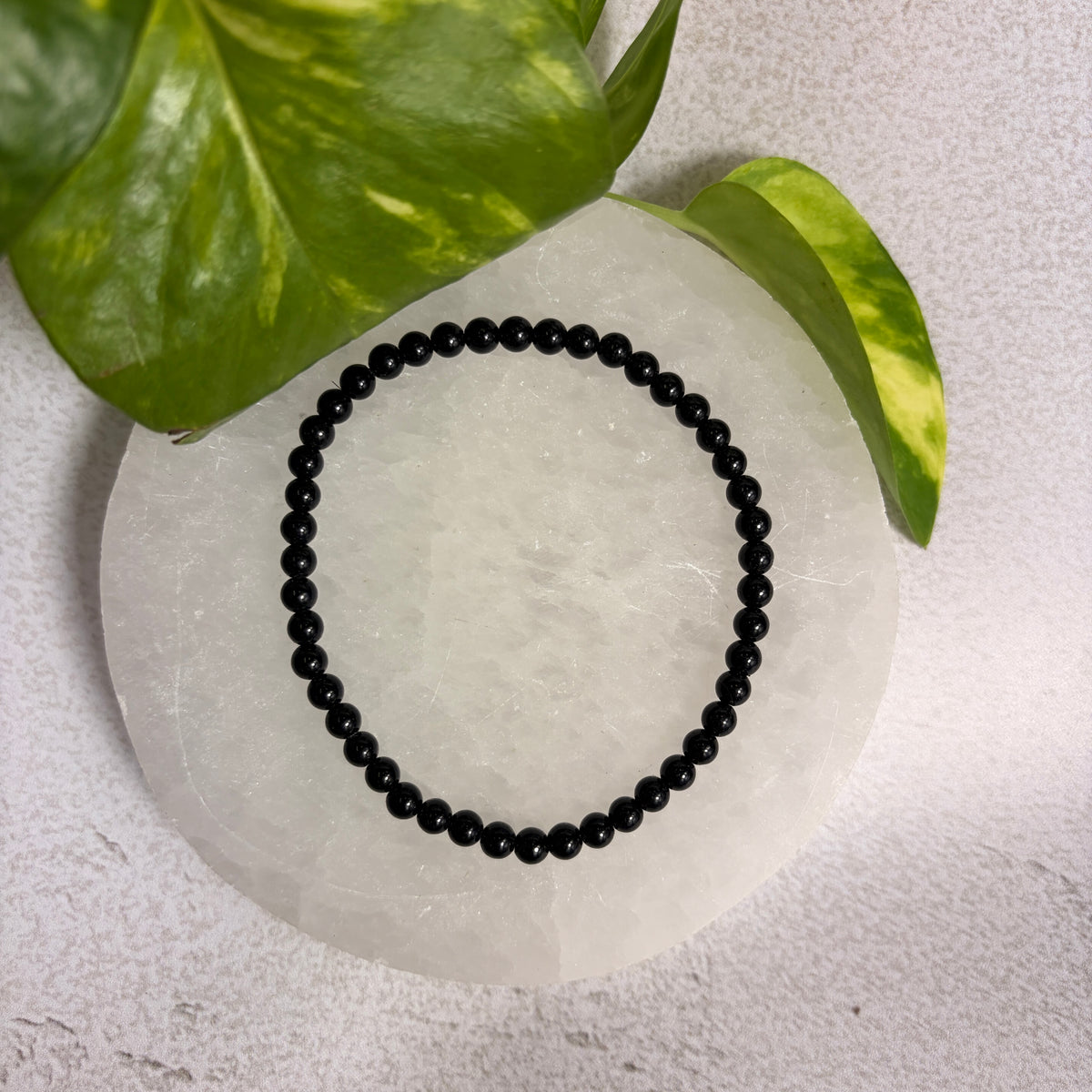 Black Obsidian bead bracelet 4mm